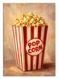 Çizgili kutuda patlamış mısır popcorn kutusu