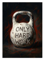 ONLY HARD WORK yazılı beton kettlebell ağırlık