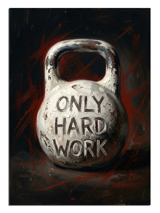 ONLY HARD WORK yazılı beton kettlebell ağırlık