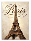 Paris yazılı ve Eyfel Kulesi vintage poster