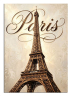 Paris yazılı ve Eyfel Kulesi vintage poster