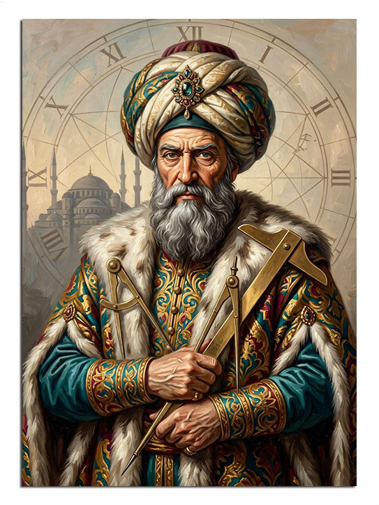 Kürk kaftanlı sarıklı Osmanlı sultan portresi