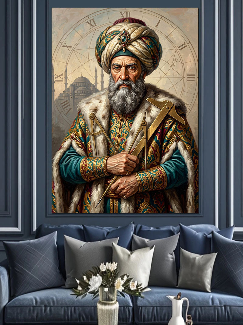 Sarıklı Osmanlı Sultan Portre Tablosu Kanvas Tablo