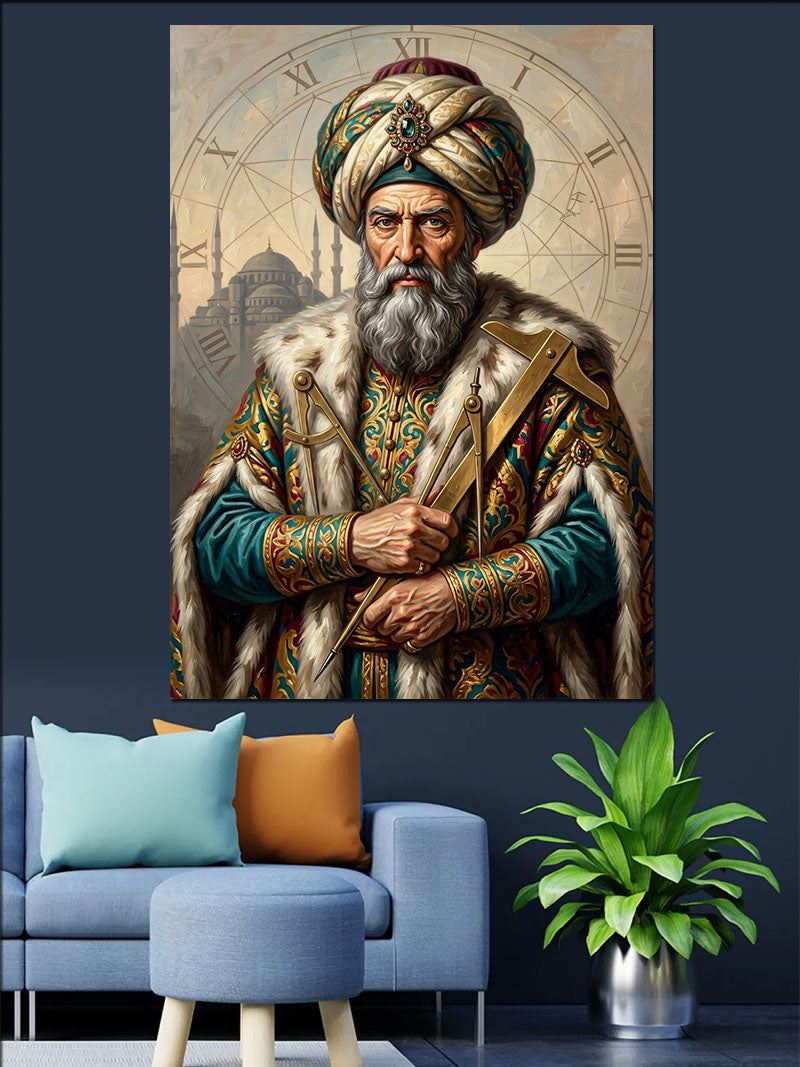 Sarıklı Osmanlı Sultan Portre Tablosu Kanvas Tablo