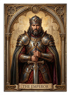 Zırhlı ve kılıçlı imparator kral THE EMPEROR kartı