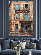 Fransız Hotel L'Art Bina Manzarası Kanvas Tablo