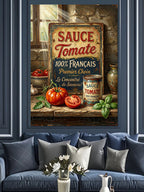 Sauce Tomate Domates Konservesi Vintage Kanvas Tablo