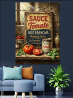 Sauce Tomate Domates Konservesi Vintage Kanvas Tablo