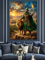 Aslan yanındaki hz ali Kanvas Tablo