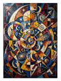 Renkli astrolojik burç sembollü girdap çemberi