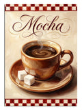 Mocha yazılı buharlı kahve fincanı