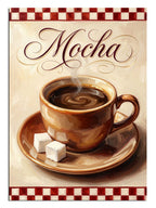 Mocha yazılı buharlı kahve fincanı