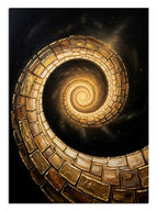 Spiral taş tünel ve ortada galaksi