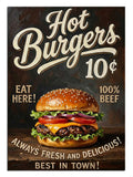 Hot Burgers 10 cent yazılı burger poster