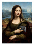 Elinde oyun kumandası tutan Mona Lisa tablosu