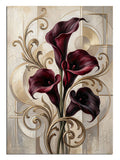 Bordo calla zambak ve art deco desen