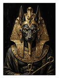 Anubis tanrısı siyah altın firavun başlıklı