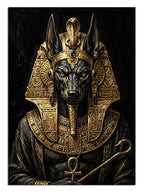 Anubis tanrısı siyah altın firavun başlıklı