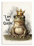 Taçlı kurbağa ve I AM THE QUEEN yazılı