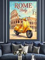 Roma Kolezyum ve Sarı Poster Kanvas Tablo