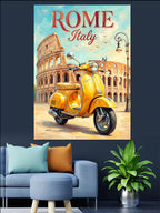 Roma Kolezyum ve Sarı Poster Kanvas Tablo