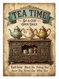 TEA TIME çaydanlıklı ve dolaplı ve vintage poster