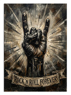 Rock N Roll Forever ve el ve ışıklı tabela