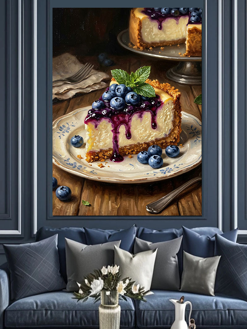 Masada Yaban Mersinli Cheesecake Dilimi Kanvas Tablo