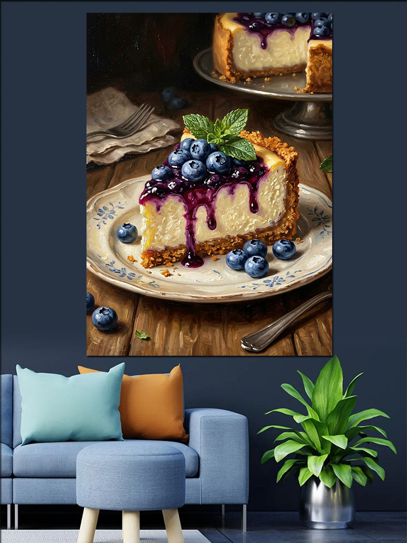 Masada Yaban Mersinli Cheesecake Dilimi Kanvas Tablo