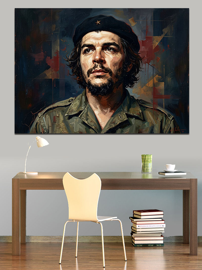 Che Guevara Karizmatik Sanatsal Portre Kanvas Tablo