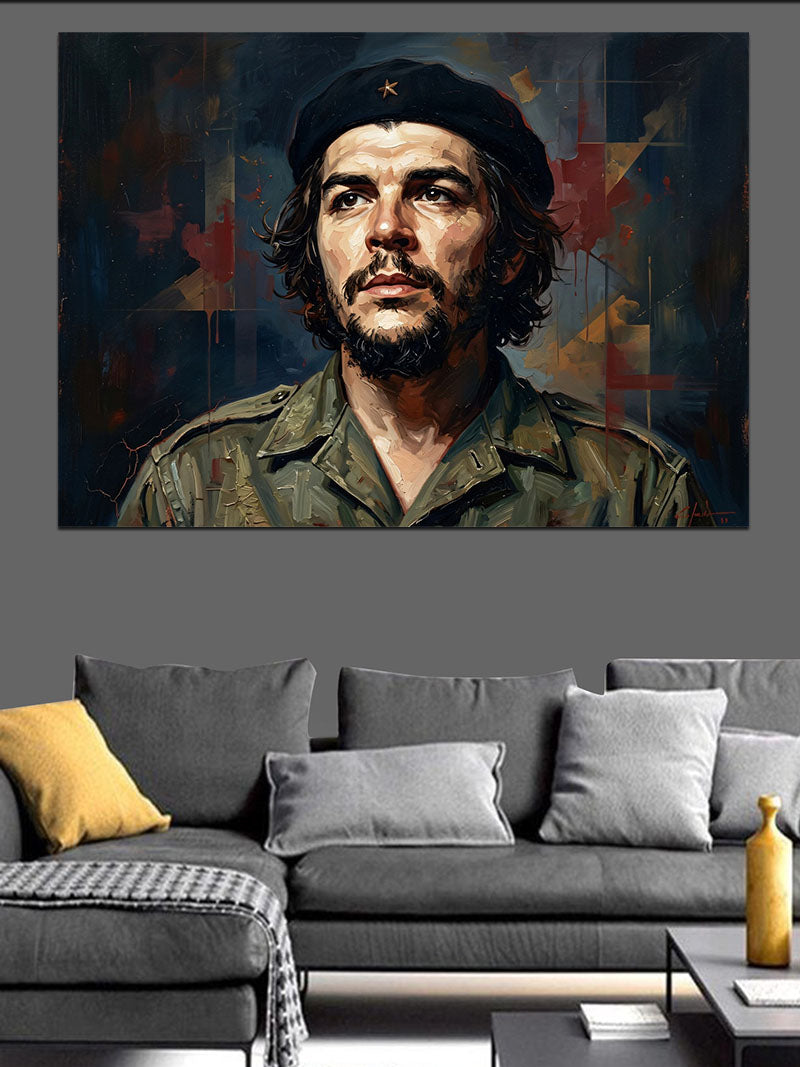 Che Guevara Karizmatik Sanatsal Portre Kanvas Tablo