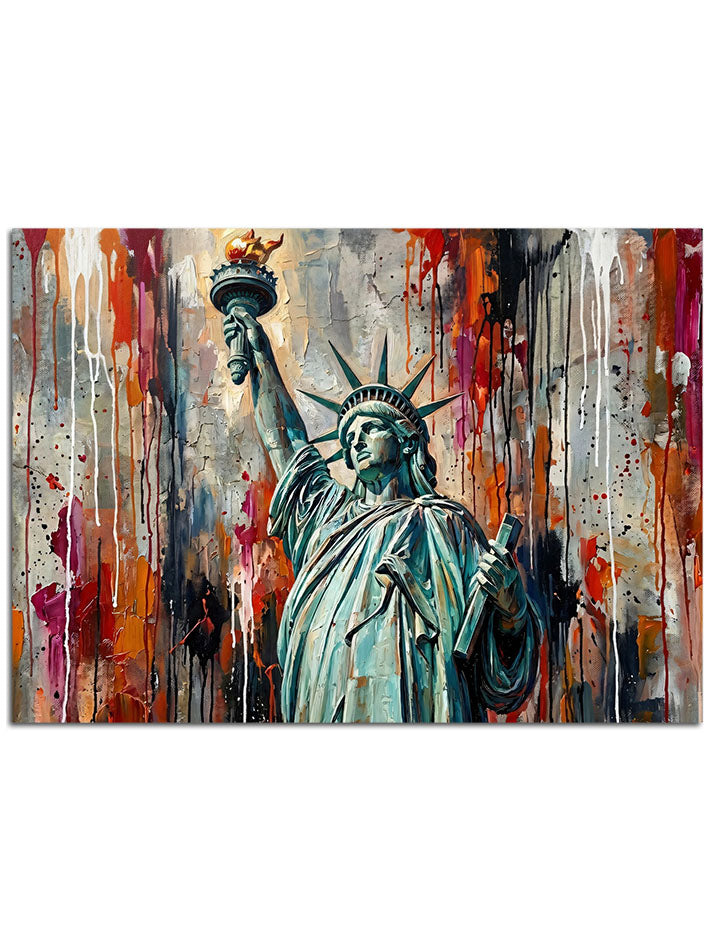 Modern sanat tarzında New York simgesi.