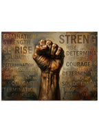 Motivasyonel "Strength" yazılı el görseli.