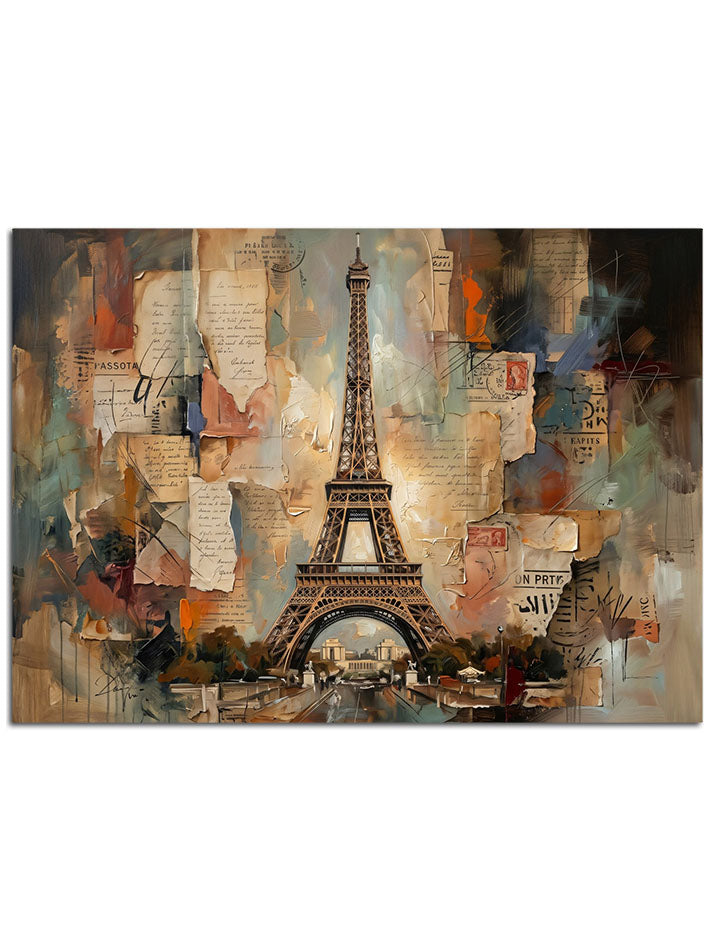 Paris temalı nostaljik sanat çalışması.