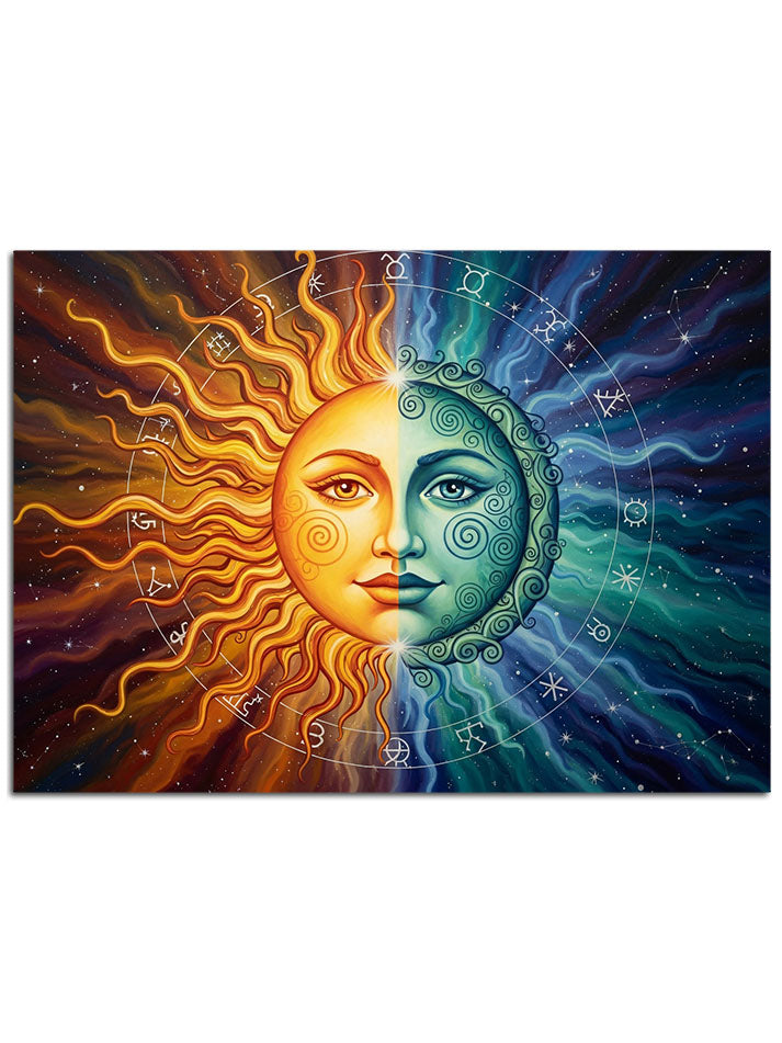 Gece ve gündüzü temsil eden tasarım.
