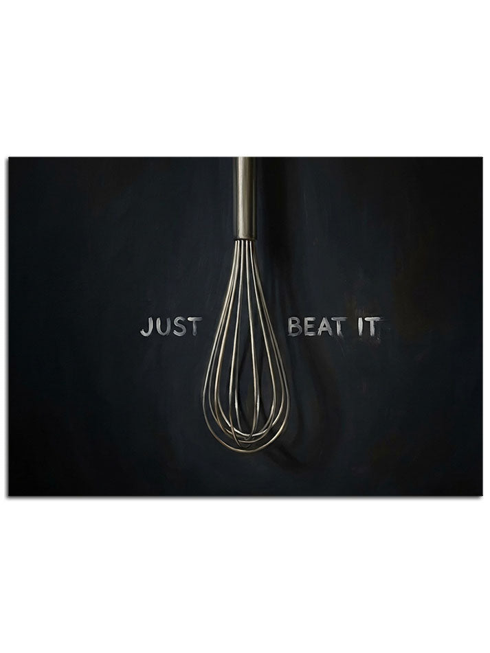 "Just Whisk It" yazılı minimalist görsel.