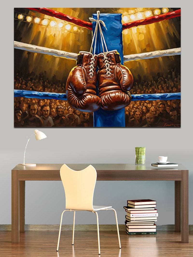 Boks Eldivenleri Ve Maç Heyecanı Kanvas Tablo