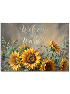 "Welcome" yazılı sıcak karşılama panosu.