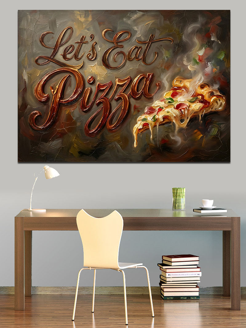 Pizza İtalyan Yazılı İştah Açıcı Pano Kanvas Tablo