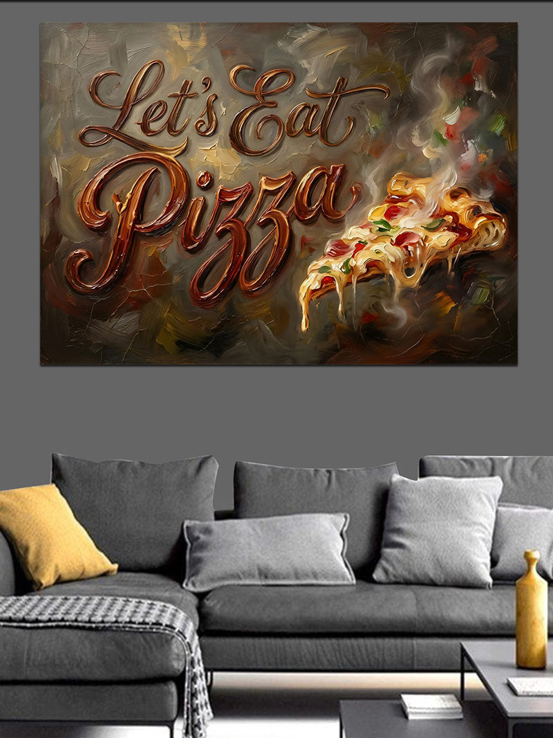 Pizza İtalyan Yazılı İştah Açıcı Pano Kanvas Tablo