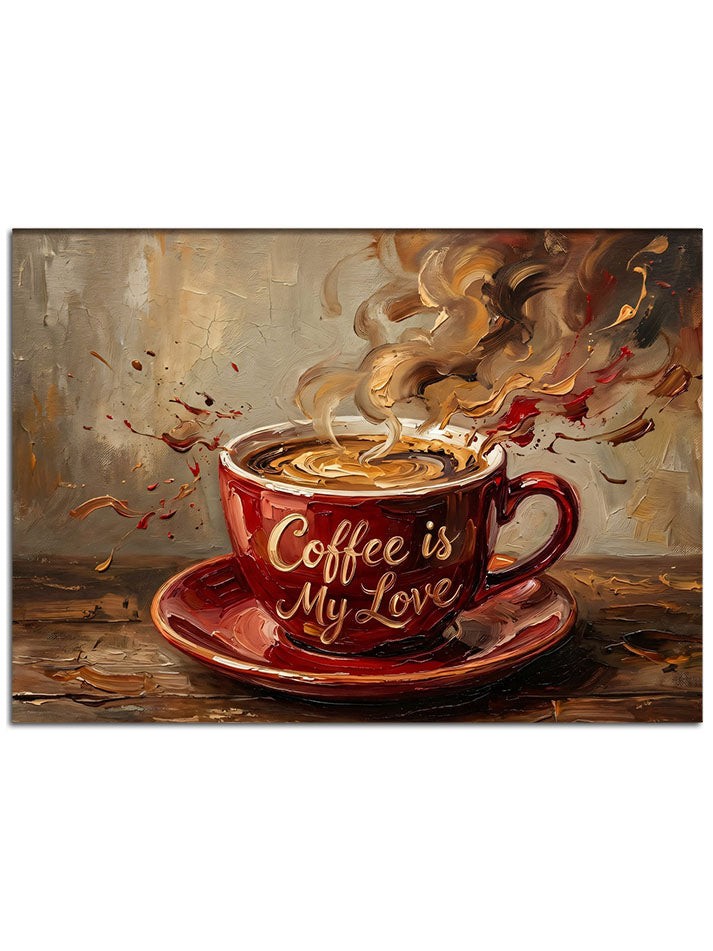 "Coffee is my Love" yazılı görsel.