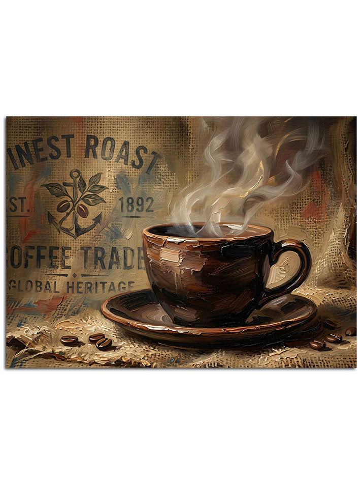 "Finest Roast" yazılı retro kahve.