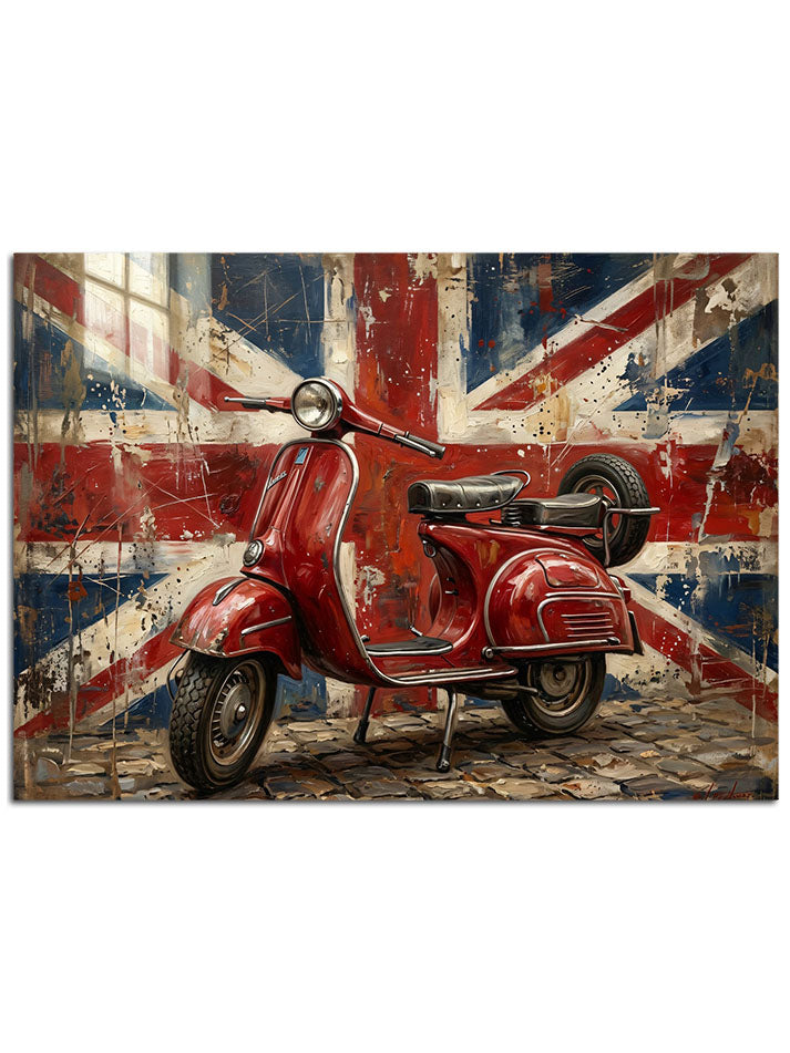Londra temalı nostaljik motor görseli.