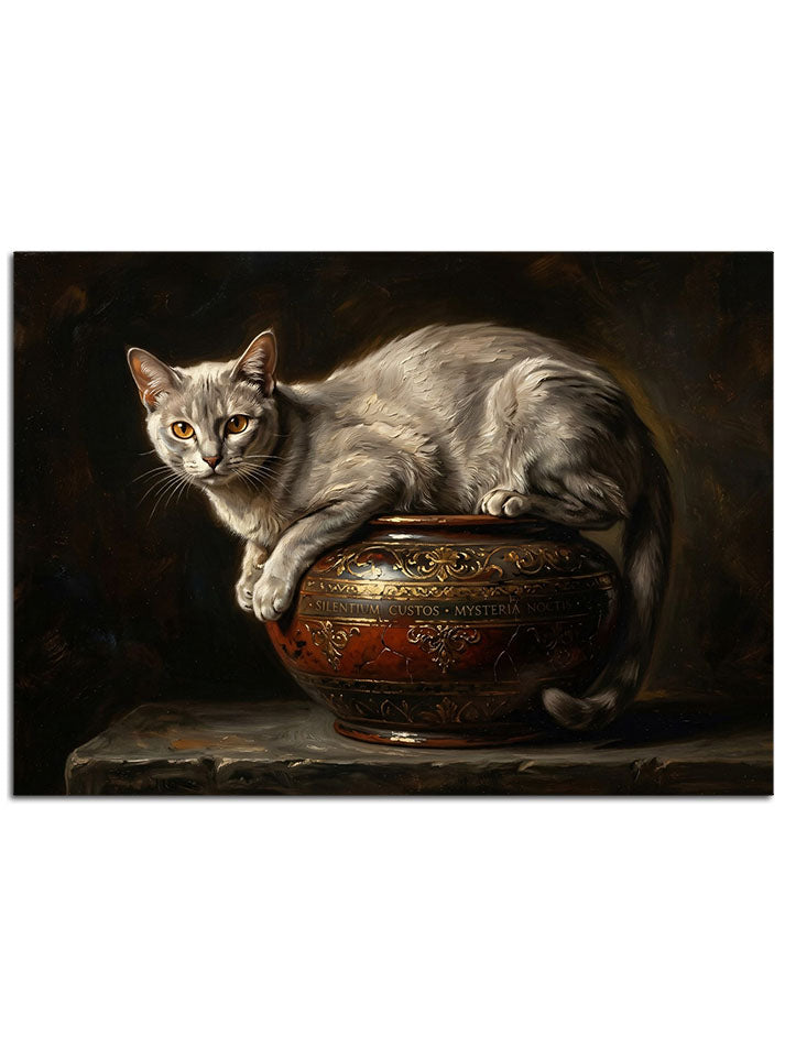 Eski eşyaları yuva yapan kedi.