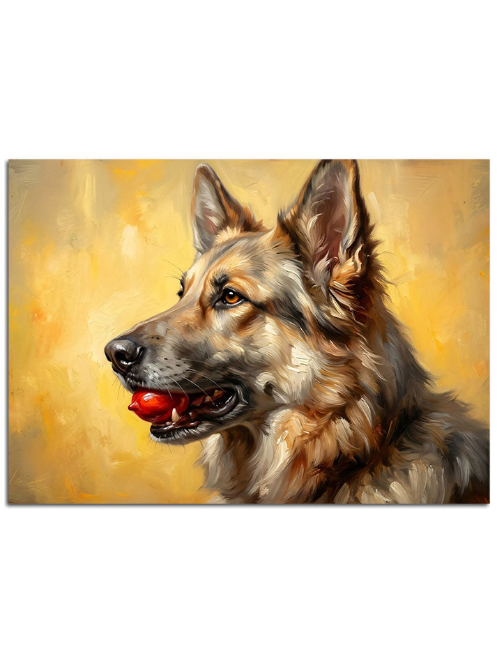 Oyun oynamayı bekleyen sadık köpek.