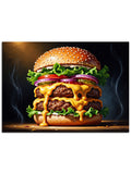 İştah açıcı devasa gurme hamburger.