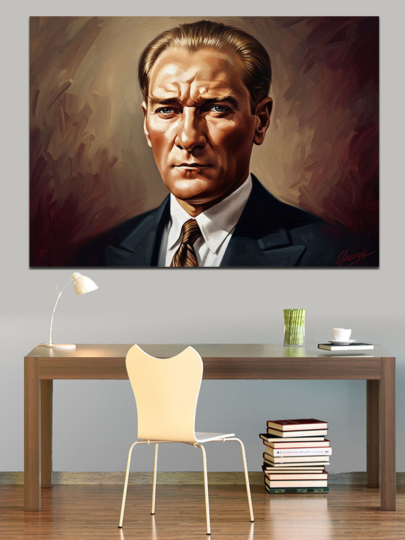 Mustafa Kemal Atatürk Klasik Portre Kanvas Tablo