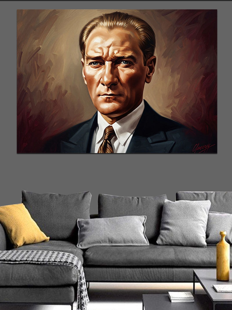 Mustafa Kemal Atatürk Klasik Portre Kanvas Tablo