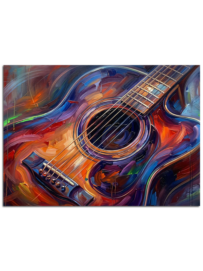 Boya efektleri içinde parlak gitar.