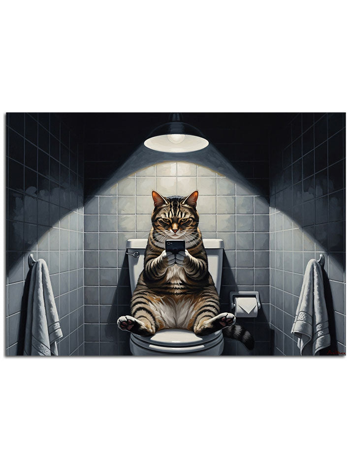 Banyo dekoru için komik kedi.